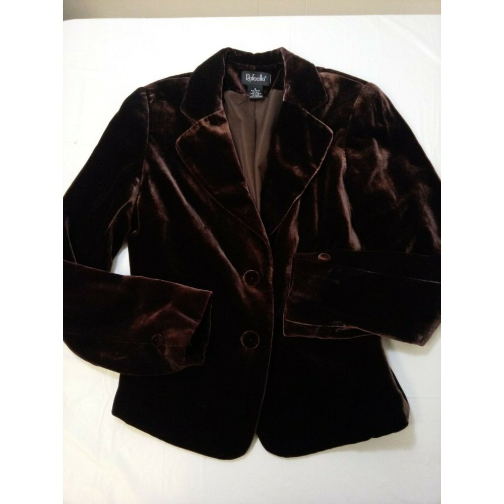 Rafaella Womens Brown Silk Blend Blazer Jacket